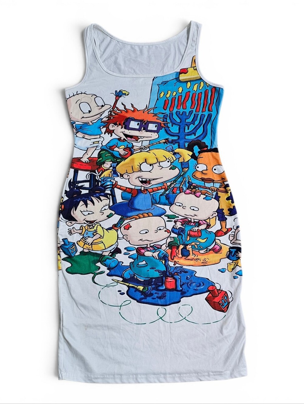 Rugrats Cartoon Print Bodycon Tank Dress Size M